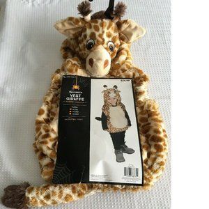 Baby Plush GIRAFFE Hooded Vest Halloween Costume Size 6/12  18/24 months NWT